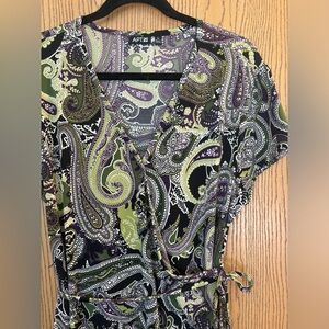 Apt. 9 paisley faux wrap dress sz XL